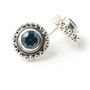 Silver Beaded Ring Earrings With Semi Precious Stone, thumbnail 2 of 5