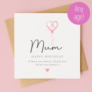 Personalised 60th Balloon Birthday Card For Her, 5 of 7