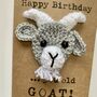 Old Goat Funny Crochet Birthday Card Handmade, thumbnail 5 of 6