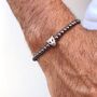 Hematite Bead Bracelet With Silver Leopard, thumbnail 1 of 6
