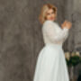 Long Sleeved Lace Bridal Top | Blush Wedding Dress Topper, thumbnail 8 of 12