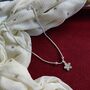 925 Silver Dangle Floral Plain Chain Payal Anklet, thumbnail 2 of 5