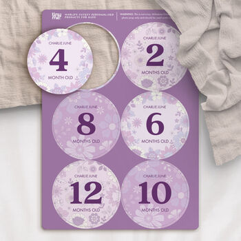 Personalised Boho Florals Design Milestone Discs, 2 of 8