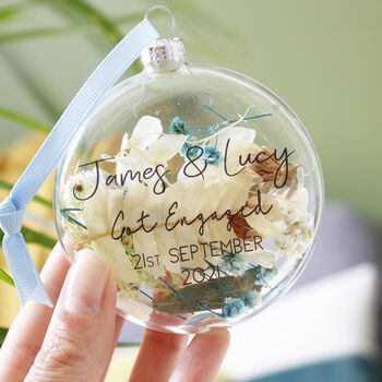 Engagement Floral Glass Bauble Hanging Decoration, 6 of 6
