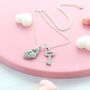 Heart And Locket Zircon Charm Necklace, thumbnail 1 of 2
