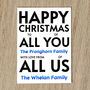 Personalised Family Christmas Card Names And Message, thumbnail 1 of 8