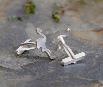 Flamingo Cufflinks In Solid Sterling Silver, 3 of 3