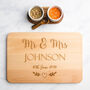 Mr And Mrs Personalised Engraved Wooden Chopping Board, thumbnail 1 of 7