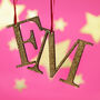 Gold Glitter Wooden Letter Hanging Christmas Decoration, thumbnail 1 of 2