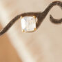 Moonstone Square Cut 18 K Gold And Silver Studs, thumbnail 5 of 12