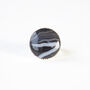 Black Banded Round Agate Gemstone Ring Set In Silver, thumbnail 3 of 7