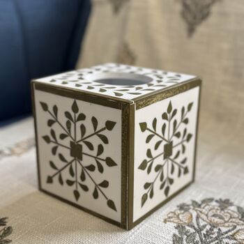 Facial Tissues Cover Box Wood Inlay, Guest Room Decor, 5 of 12