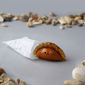 Hand Blown Glass Cornish Pasty Ornament | Gift Boxed | Decoration | Collectable | Gift For Home, 2 of 3