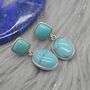 Turquoise Earrings: Silver, December Birthstone, thumbnail 6 of 7