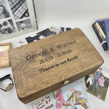 Personalised Memorial Wooden Keepsake Box, 2 of 9