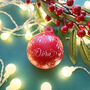 Personalised Christmas Bauble With Leaf Design, thumbnail 3 of 6