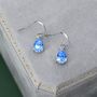 Sterling Silver Ocean Blue Cz Droplet Drop Earrings, thumbnail 7 of 12