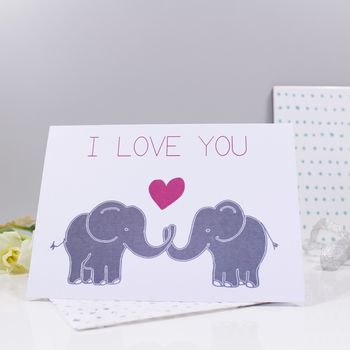 I Love You Elephant Valentine's Day Card, 2 of 2