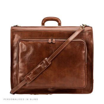 Personalised Large Leather Suit Carrier 'Rovello', 3 of 12