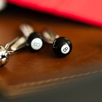 Eight Ball Pool Design Cufflinks In A Gift Box, 3 of 8