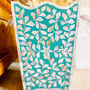 Mother Of Pearl Inlay Waste Paper Bin | Jewelled Aqua, thumbnail 1 of 5