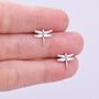 Sterling Silver Dragonfly Stud Earrings, thumbnail 4 of 12