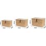 Set Of Three Small Seagrass Box Shelf Baskets With Lids, thumbnail 8 of 8