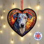 Greyhound Stained Glass Effect Heart Suncatcher, thumbnail 1 of 5