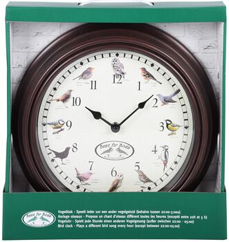 Traditional Birdsong Wall Clock 30cm 12 Bird Calls Gift, 2 of 4