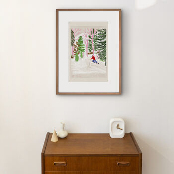 Ski Snowy Scene Art Print Winter Sports Poster, 4 of 9