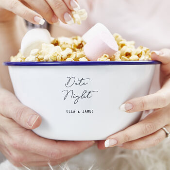 Personalised Date Night Popcorn Bowl And Toffee Popcorn Set, 5 of 5