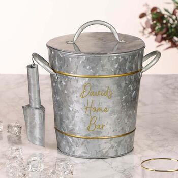 Personalised Galvanised Zinc Ice Bucket And Scoop, 3 of 7