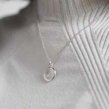 Crescent Moon Hammered Sterling Silver Necklace, 3 of 5
