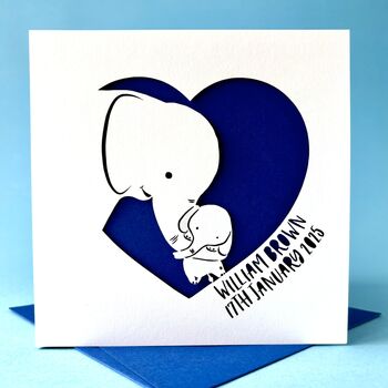 Personalised Elephant New Baby Card, 3 of 5