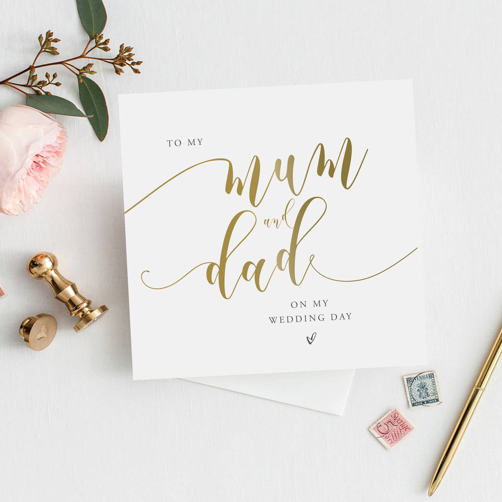 To My Mum And Dad Card | Gold Effect, 1 of 2