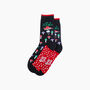 Fun Guy Mushroom Combed Cotton Novelty Socks In Black, thumbnail 3 of 4