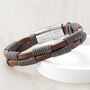 Personalised Men's Brown Leather Twisted Cord Bracelet, thumbnail 2 of 5