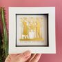 Framed Personalised 50th Golden Wedding Paper Cut Art, thumbnail 4 of 9