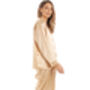 British Made Gold Satin Long Sleeved Pyjama Set, thumbnail 3 of 5