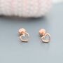 Sterling Silver Tiny Open Heart Screw Back Earrings, thumbnail 7 of 12
