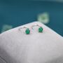 Genuine Green Onyx Huggie Hoop Earrings, thumbnail 6 of 11