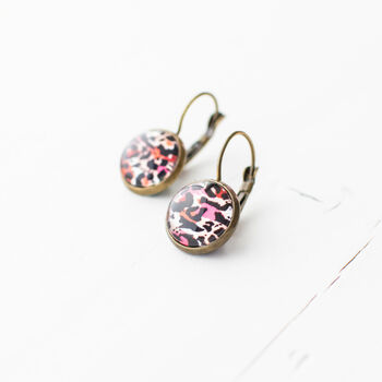 Pink Leopard Pattern Earrings, 8 of 10