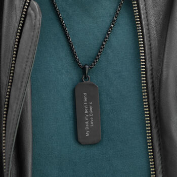 Personalised Men's Tyretread Stone Necklace, 2 of 11