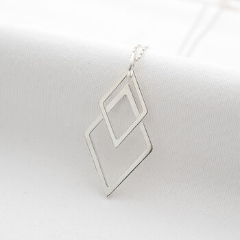 Sterling Silver Geometric Statement Necklace, 5 of 10