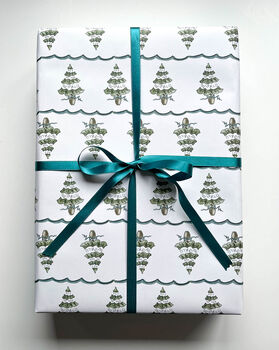 Joy To The World Christmas Tree Gift Wrapping Paper, 3 of 5