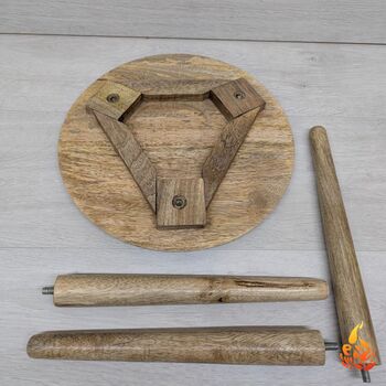 Wooden Gift For Mum,Tripod Table Featuring A Hamsa Hand, 4 of 7