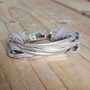 Multi Strand Light Grey Suede Bracelet With Tube Beads, thumbnail 1 of 3