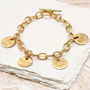 Personalised 18ct Gold Plated Disc Charm Bracelet, thumbnail 1 of 7
