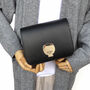 Small Black Leather Crossbody Handbag, Black Shoulder Bag, thumbnail 3 of 12