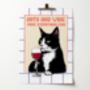 Personalised Cats And Wine Wall Art Print In A4 Or A3, thumbnail 5 of 6